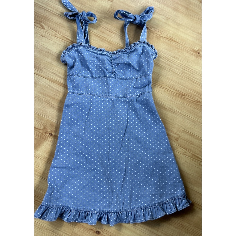 Billabong X  Wrangler Lovely Day Polka Dot Denim Mini Dress - Size Small